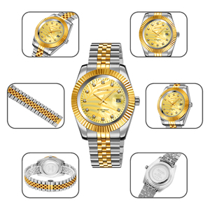 Montre à quartz pour homme, haute qualité, style business, acier inoxydable, verre minéral, étanche - Product Image 1