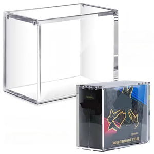 Boîtier de présentation TCG anti-UV pour cartes à collectionner Pokémon, avec aimants, pour cartes de jeu, surface acrylique polie moderne - Product Image 1
