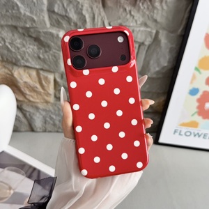 Coque de téléphone brillante à pois pour iPhone 18 Pro Max 17 15, coque rigide fine en PC avec grande découpe pour appareil photo, ouverture inférieure, vente en gros - Product Image 2