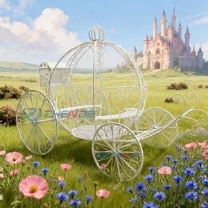 Factory Customization Royal Cart Fairy Tale White Pumpkin Carriage for Party Marriage Wedding Decoration Supplies Props - Product Image 1