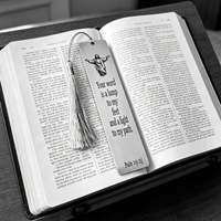 Marcadores Religiosos de Metal, Accesorios de Metal con Grabado Láser Personalizado, Texto Inspirador, Papelería Metálica, Marcadores con Letras Cruzadas