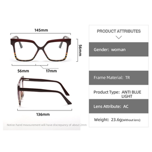 Armazones para <span class=keywords><strong>lentes</strong></span> grandes y cuadrados para mujer, mf01-01 antirluz azul TR, graduadas por boss en marcos de gafas para niños, 2023 - Product Image 4