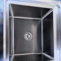 Évier commercial en acier inoxydable à 2 bacs, acier inoxydable 201, pour le nettoyage des ustensiles de cuisine