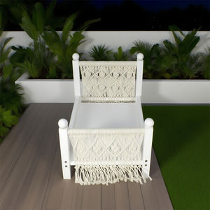 Tempat tidur kelinci Macrame semua katun | Lounge Hewan peliharaan Multi guna, properti fotografi untuk kuncup & Festival, desain pinggiran anyaman tangan - Product Image 3