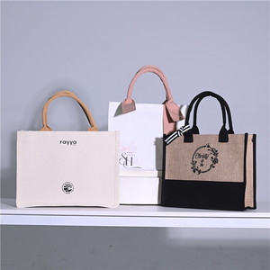 Custom Logo Oversize Women Large Weekend <b>Canvas</b> Cotton Shopping <b>Tote</b> <b>Bag</b> Women Fashion Black Logo <b>Canvas</b> <b>Bag</b> - Product Image 5