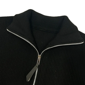 <span class=keywords><strong>Cardigan</strong></span> Personalizzato con Logo, Moda Autunno Inverno, Giacca Unisex in Maglia Nera con <span class=keywords><strong>Zip</strong></span>, Maglione da Uomo - Product Image 4