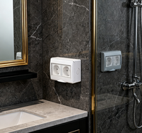 IGERCN IGJ55-2SR Prise murale double IP55 ABS résistante aux intempéries européennes 16A 250V avec interrupteur CE pour applications non-mise à la terre
