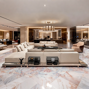 आधुनिक इतालवी लक्जरी नबुक कपड़े सोफे लक्जरी लिविंग रूम फर्नीचर फर्नीचर लिविंग रूम एल आकार सेशनल सोफा सेट फर्नीचर लिविंग रूम - Product Image 4