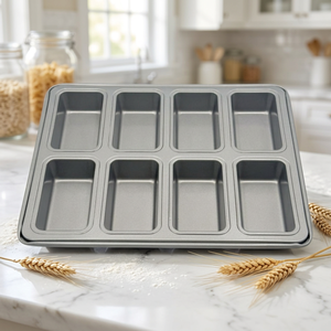 8 Cup Mini Loaf Muffin Pan Carbon Steel with Non-Stick Coating <b>Good</b> Release Performance <b>Baking</b> Dishes & Pans - Product Image 3