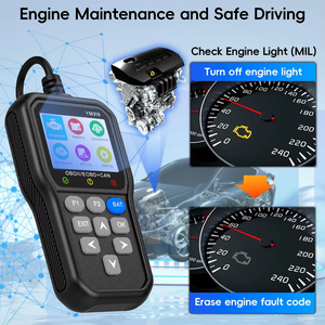 WOHEFU OBDII Scanner Check Engine System Leitor de Código <span class=keywords><strong>Multi</strong></span>-idioma Limpar/Apagar Códigos <span class=keywords><strong>Tester</strong></span> Bateria OBD2 Car Diagnostic Tool - Product Image 6