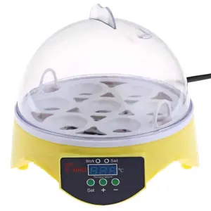 Taşınabilir otomatik sıcaklık kontrolü yumurta tepsisi kuluçka Mini kuluçka 7 adet yumurta otomatik tavukçuluk tavuk Hatcher makinesi