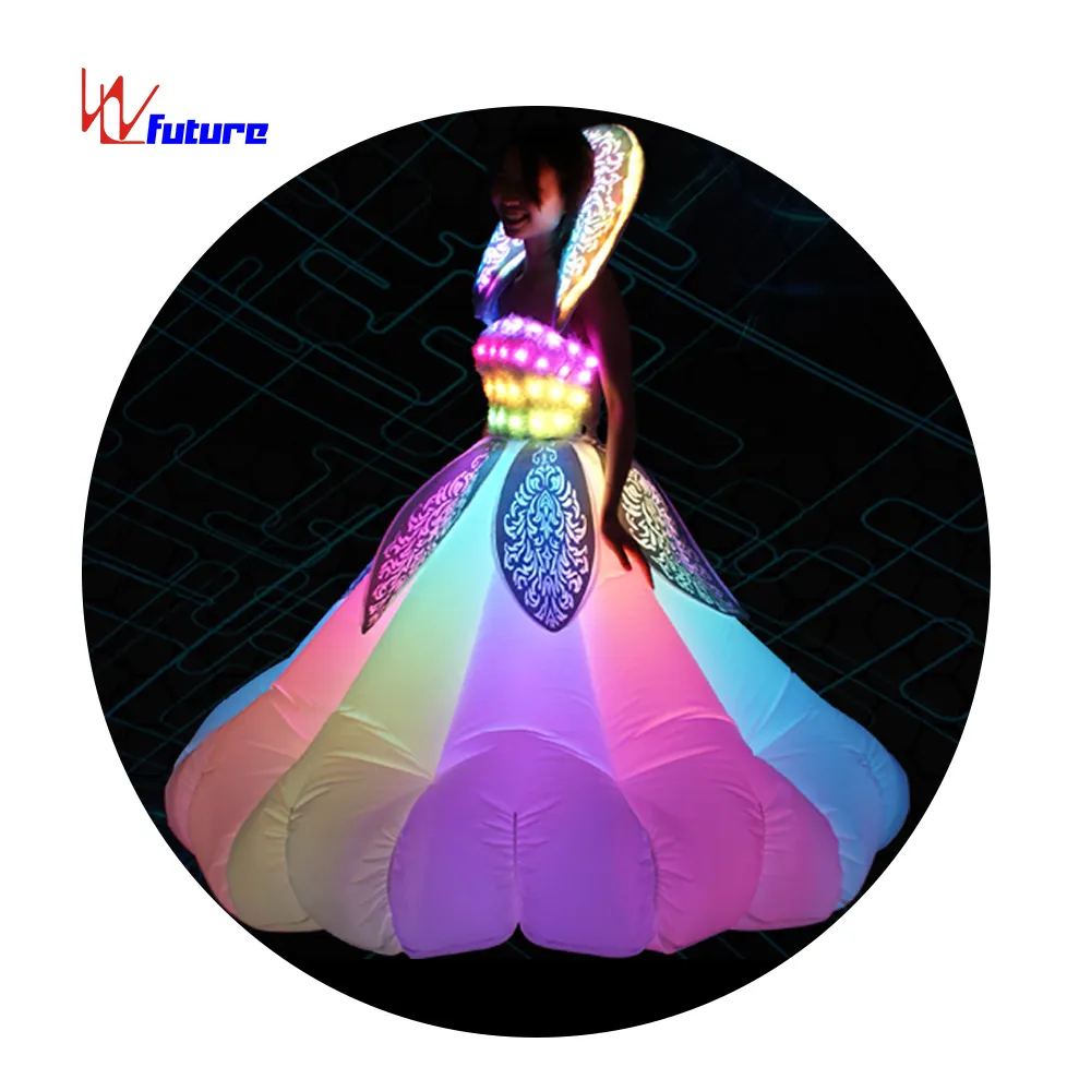 future Custom LED inflatable dress for party, LED inflatable princess dress