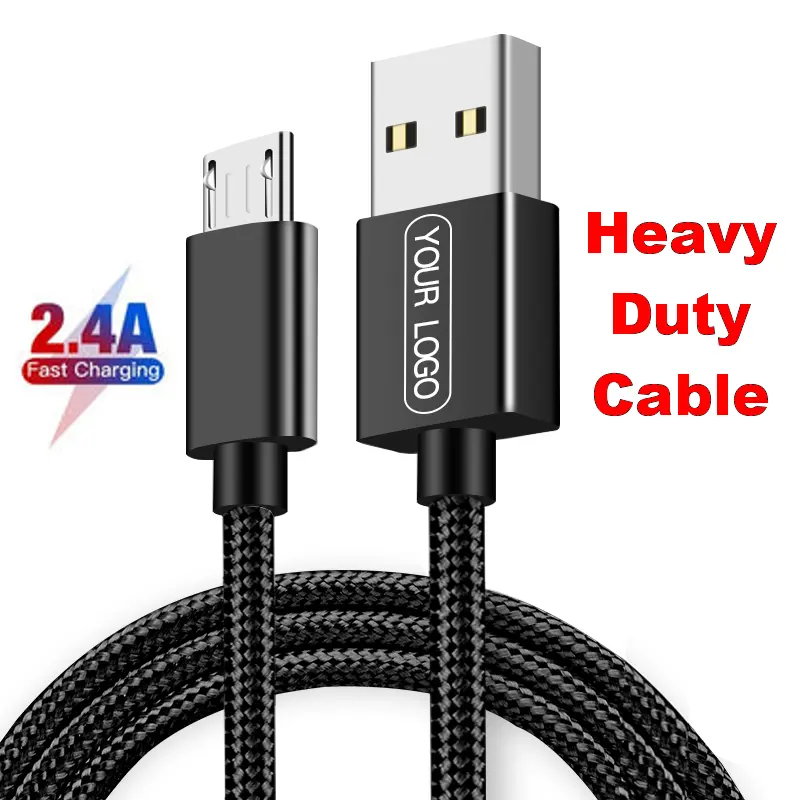 Di alluminio di Nylon Intrecciato 1m 2m 3m V8 Caricatore USB Tipo C Kable Dati 2.4A di Ricarica Micro USB cavo Per Android Del Telefono della Galassia Compresse