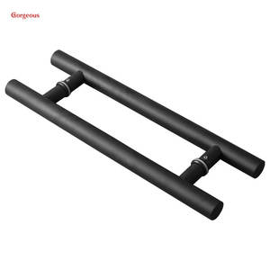 Muhteşem Modern sürgülü cam tasarımcı banyo otel duş ana H şekli 400mm uzunluk çift yan sürgülü kapı kolu paslanmaz - Product Image 1