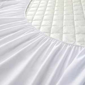 Protège-matelas matelassé <span class=keywords><strong>imperméable</strong></span> en flanelle blanc, respirant, antidérapant, motif losanges, 300 fils, qualité hôtelière - Product Image 5