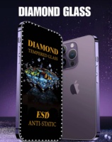 Film de protection d'écran en verre trempé ESD Diamond Edge avec paillettes, style féminin, en aluminium haute qualité pour iPhone 18 Pro Max 17 16 15 14 13 12