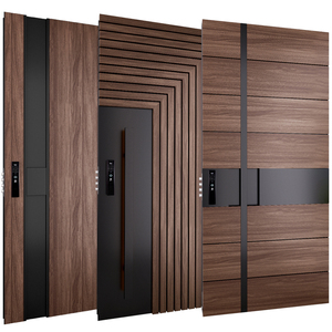 <span class=keywords><strong>Porte</strong></span> pivotante d'entrée de luxe haut de gamme en acier inoxydable, <span class=keywords><strong>porte</strong></span> d'entrée extérieure sécurisée en <span class=keywords><strong>bois</strong></span> massif - Product Image 1