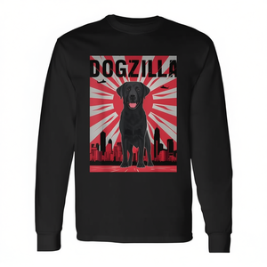 T-shirt rétro japonais Dogzilla Black Labrador à manches longues - Product Image 2