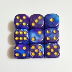 Transparent Light Blue 19mm Acrylic Resin <strong>Dice</strong> Right Angle Square Metal <strong>Set</strong> for Bar Supplies &amp; Board Games Accessories - Product Image 1