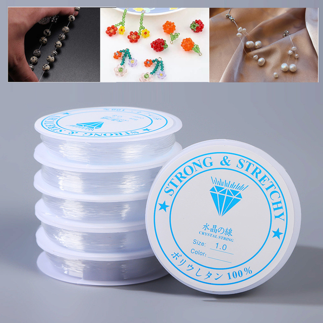 Transparent Stretch Elastic Rope 0.4mm-1.0mm Crystal Line Beading String Jewelry Cord for DIY Handmade Sewing Hand Knitting