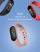 Bracelet intelligent OEM M4A - Moniteur de fréquence cardiaque et de tension artérielle 24h/24 et 7j/7, grand écran couleur, étanche IP68, batterie 30 jours, logo personnalisé