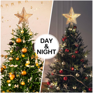 New Five-Pointed Star Hollow <b>Sequin</b> Iron <b>Art</b> Christmas Star Tree Topper 3D Metal Star Treetop Topper Christmas Tree Decoration - Product Image 5