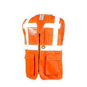 Construcción personalizada de fábrica Hi Vis Clase 2 Chaleco de seguridad 100% Poliéster Chalecos Reflectivos Chaleco de seguridad con bolsillos - Product Image 3