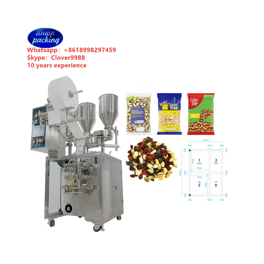 Máquina de embalagem de frutas e frutas secas, máquina de embalagem misturadora de mel de gengibre, chá, porcas secas, frutas e flores, misturadas, frutas secas, múltiplos materiais