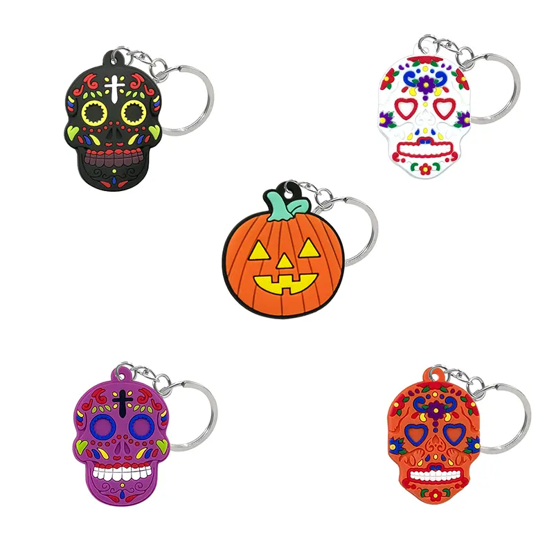 Keychain Halloween 10 phim hoạt hình hình keyrings Ma Thuật Móc chìa khóa dễ thương chủ chốt phù hợp với trẻ em trẻ em túi đính tùy chỉnh bán buôn