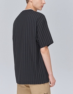 Maglietta da Baseball con Logo personalizzato da uomo in bianco <span class=keywords><strong>e</strong></span> nero con ricamo <span class=keywords><strong>a</strong></span> tracolla magliette <span class=keywords><strong>a</strong></span> strisce - Product Image 5