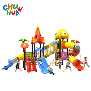 <span class=keywords><strong>Grand</strong></span> arc-en-ciel coloré équipement de terrain de jeu pour enfants jeux de plein air ensembles de diapositives en plastique - Product Image 2