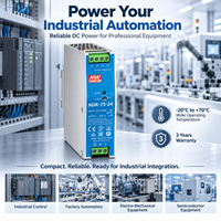 MEANWELL NDR-75-24 24VDC Industrial DIN Rail PSU 90-264VAC Casing Logam untuk Panel PLC Otomasi Pabrik