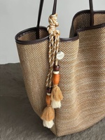Sac fourre-tout personnalisé en nylon tissé pour femme, collection Printemps 2026, simplicité urbaine, grande capacité, fermeture magnétique, pompon, porté épaule unique