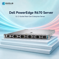Serveur en rack Dell PowerEdge R670 Enterprise 1U, double processeur Intel évolutif, alimentation redondante, hébergement IDC, serveur de base de données Web