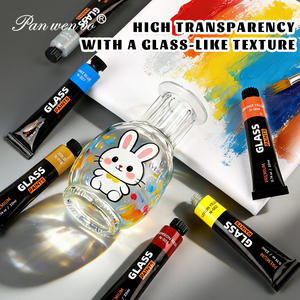 Ensemble de peintures céramiques colorées Panwenbo, 12 couleurs/22 ml, peintures émaillées non toxiques, séchage rapide, imperméables, peintures pour <span class=keywords><strong>verre</strong></span> - Product Image 5