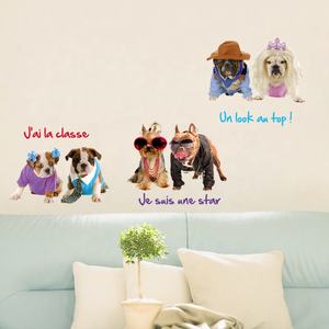 Autocollant personnalisé Animal <span class=keywords><strong>chien</strong></span> vêtements pour animaux de compagnie autocollant décoration de la maison sticker mural animaux boutique chambre PVC imperméable <span class=keywords><strong>papier</strong></span> <span class=keywords><strong>peint</strong></span> autocollant mural - Product Image 4