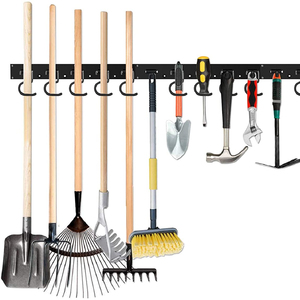 64 Inch Garage <strong>Hooks</strong> <strong>Tool</strong> Organizer Wall Mounted, Adjustable Storage System Wall Organizer for Garden <strong>Tools</strong> - Product Image 1