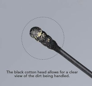 Lot de 100 embouts multifonctionnels en forme de <span class=keywords><strong>cure</strong></span>-oreille en spirale cotons-tiges noirs <span class=keywords><strong>bois</strong></span> bambou plastique réutilisable stockage sûr clair - Product Image 4