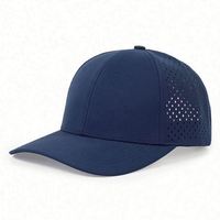 Casquette de performance haut de gamme ODM imperméable à 5 panneaux avec trous respirants, en polyester, à visière plate, broderie 3D, durable pour l'extérieur