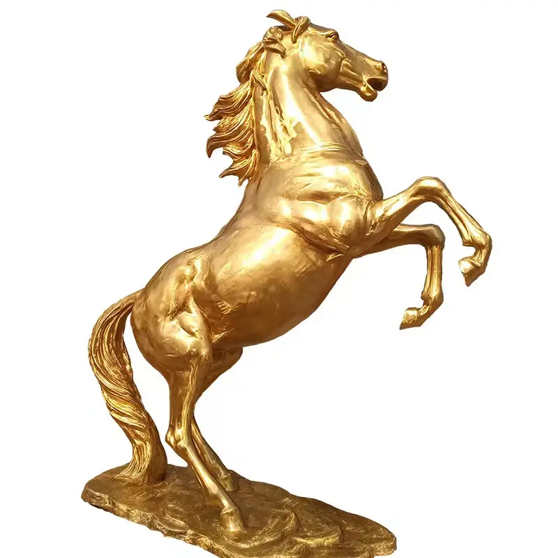 Escultura alada de bronce caballo saltando metal arte decoración caballo escultura
