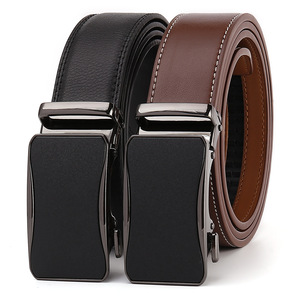Cinturones de cuero de vaca genuino para hombres Cinturón de trinquete automático formal con aleación automática para suministro de fabricante de hebilla al por mayor - Product Image 1