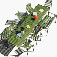 Vente directe d'usine de meubles de patio de restaurant en aluminium ensemble de table à manger d'extérieur ensemble de chaises de bistro à café en métal