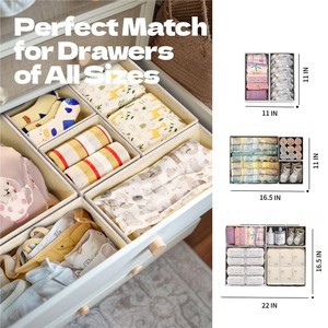 Drawer Organizer for Baby <b>Clothes</b> Diaper Foldable Underwear Drawer <b>Clothes</b> Organizer Collapsible <b>Storage</b> Boxes Drawer Organizer - Product Image 5