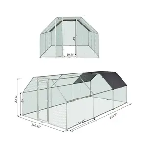 Heavy Duty Steel Frame Hexagonal Bird Cages / 2x3x2m 4m 6m 8m Poultry Farm Hen House Chicken Coops For Sale