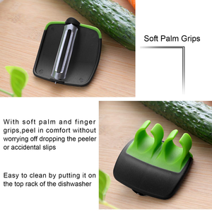Gadget de cuisine intelligent pour la maison, éplucheur de fruits et légumes double lame en plastique et acier inoxydable - Product Image 3
