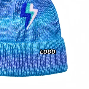 도매 디자인 니트 모자 패션 단어 모자 전체에 사용자 정의 인쇄 자카드 로고와 겨울 비니