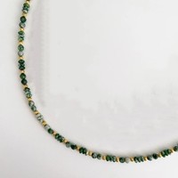 Collier ras du cou style vacances avec perles baroques porte-bonheur et perles de pierre naturelle verte, chaîne en acier inoxydable pour femme