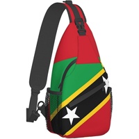 Sac à bandoulière avec drapeau de Sainte-Kitts et Nevis, sac à dos patriotique, grand sac de voyage, de randonnée, sac de poitrine pour hommes et femmes