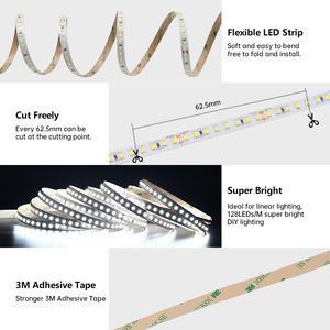 2220LM/M Flexible SMD2835 tira de LED 24V 128Leds 10mm delgada alta eficiencia decorativa impermeable iluminación interruptor de Control remoto - Product Image 5