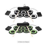 Batterie électronique pliable en silicone, pad de batterie numérique, kit compact portable pour la pratique manuelle avec pédale